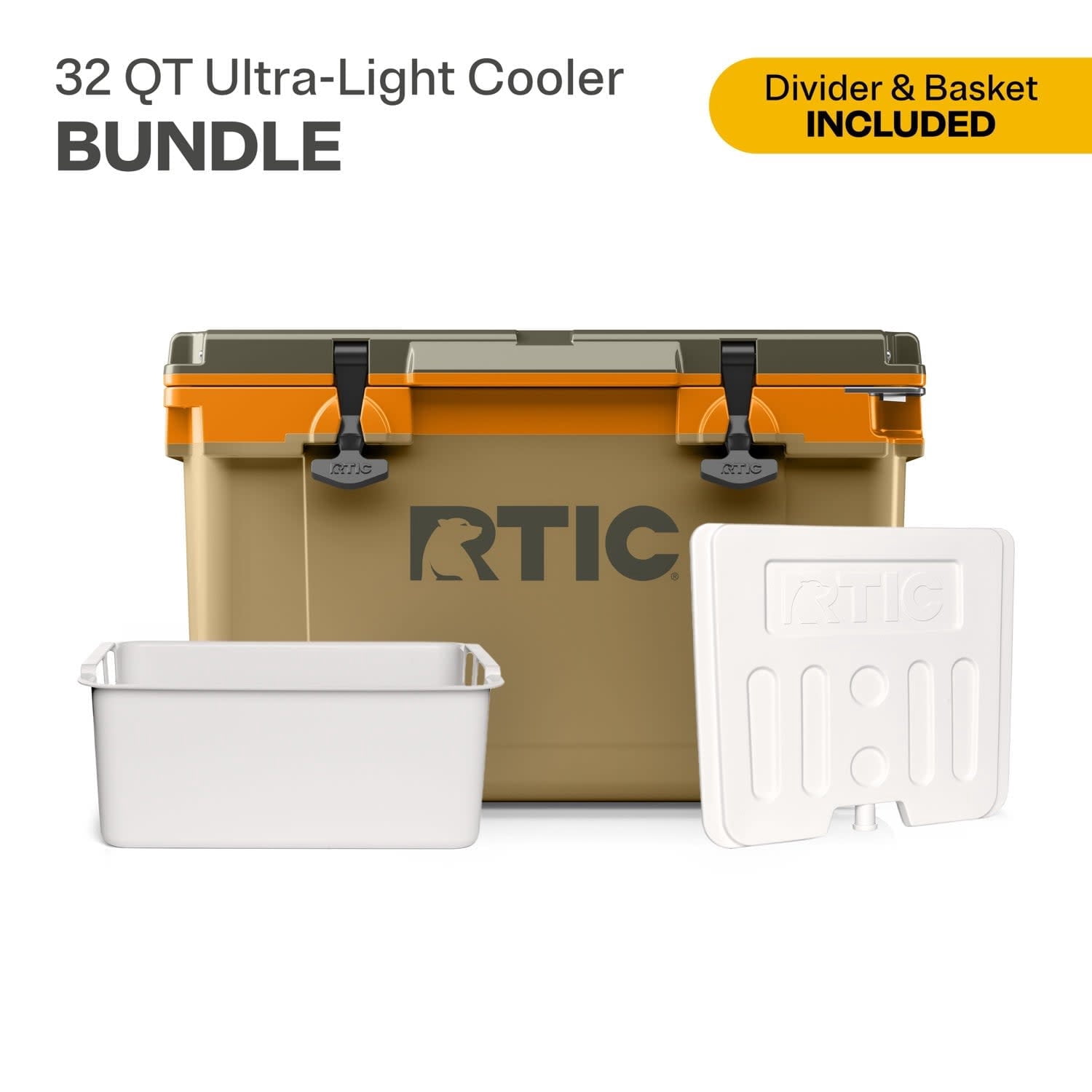 RTIC 32 Quart Ultra-Light Hard Cooler Bundle, with Freezable
