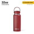 thumbnail image 1 of RTIC 32 oz Ceramic Lined Insulated Outback Water Bottle, Leak Resistant, Black Cherry, 1 of 6