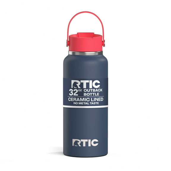 RTIC 32 oz Ceramic Lined Insulated Outback Water Bottle, Leak Resistant, Patriot