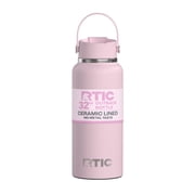 RTIC 32 oz Ceramic Lined Insulated Outback Water Bottle, Leak Resistant, Pale Pink