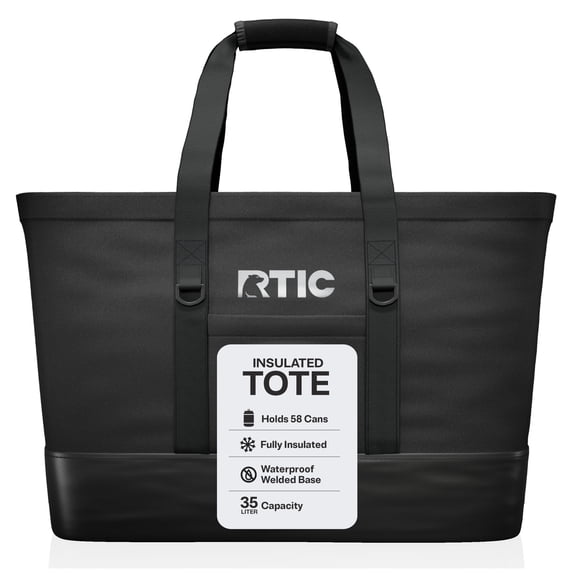 RTIC 35 L 58-Can Soft-Sided Cooler Tote with Leak-Free Interior, Black
