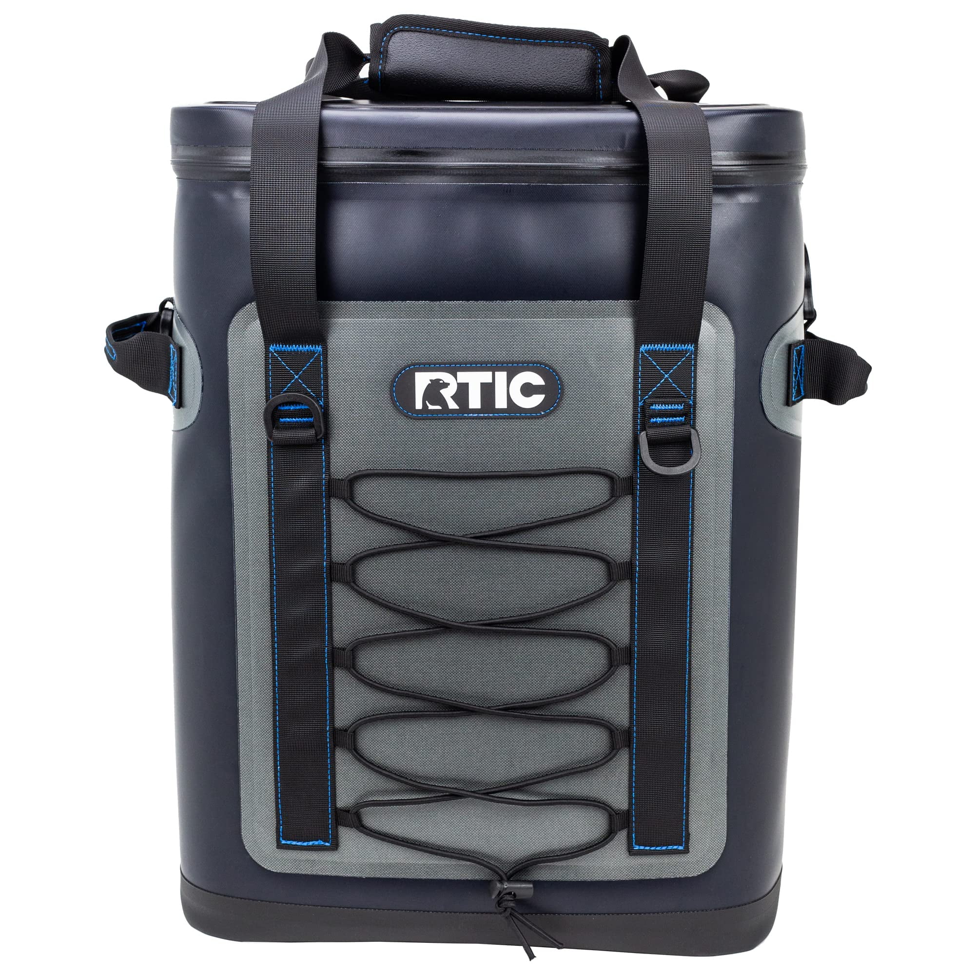 RTIC 36 Can Backpack Cooler Leakproof Ice Chest Cooler with Waterproof Zipper Blue Grey
