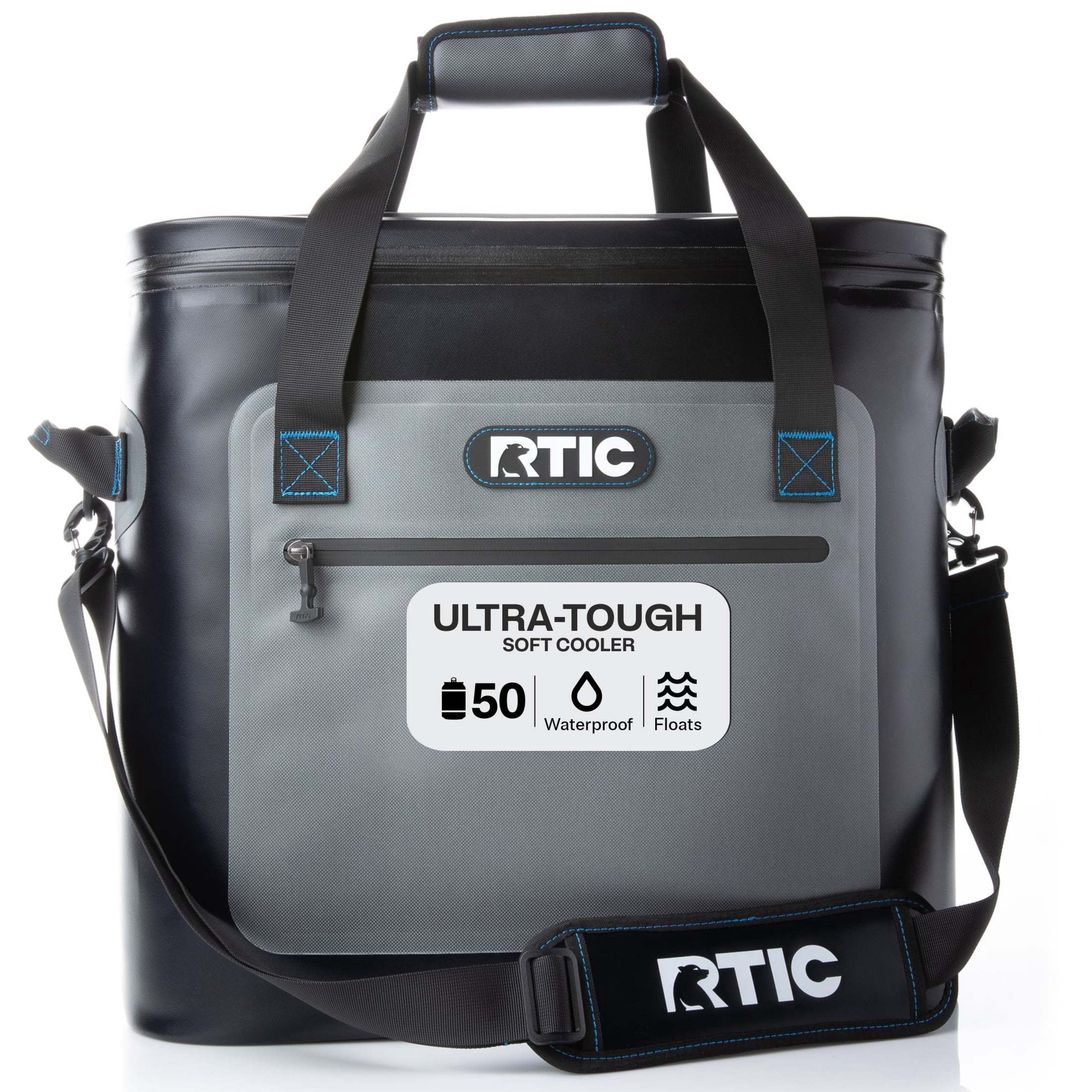 RTIC 50-Can, 36 Qt, Ultra-Tough Soft Cooler, Leakproof, Waterproof, Blue / Grey
