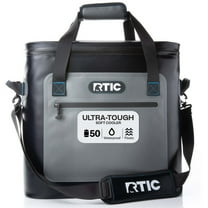 RTIC 50 Can Ultra-Tough Soft Cooler, 36.5 Qt, Leakproof, Waterproof Zipper, Blue  &  Grey, Soft Pack Cooler