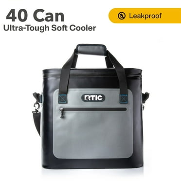 RTIC 40 Can Ultra-Tough Soft Cooler, Leakproof Ice Chest Cooler with Waterproof Zipper, Blue / Grey