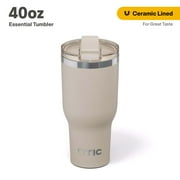 RTIC 40 oz Ceramic Lined Insulated Essential Tumbler, Leak-Resistant Lid, Beach