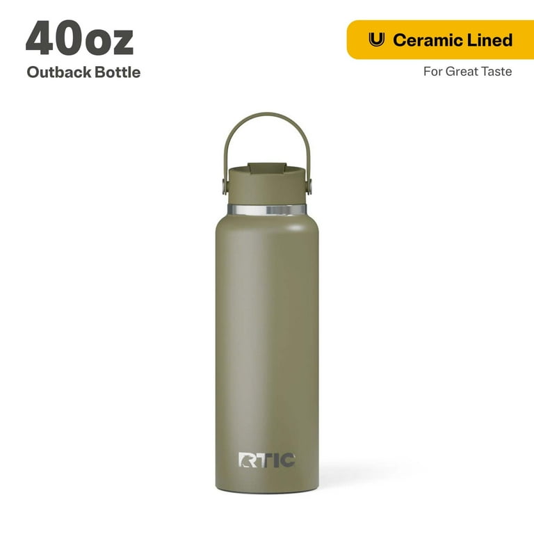 RTIC 40 oz Ceramic Lined Insulated Outback Water Bottle, Leak