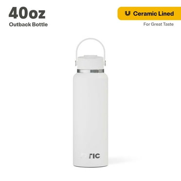 RTIC 40 oz Ceramic Lined Insulated Outback Bottle, Leak Resistant, White
