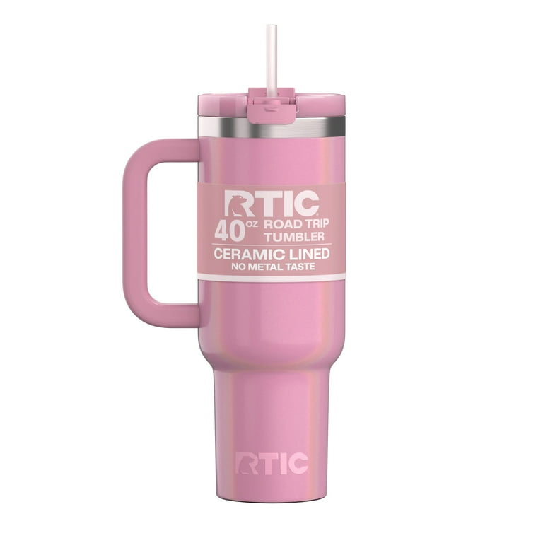 RTIC 40 oz Ceramic Lined Road Trip Tumbler, Leak-Resistant Straw