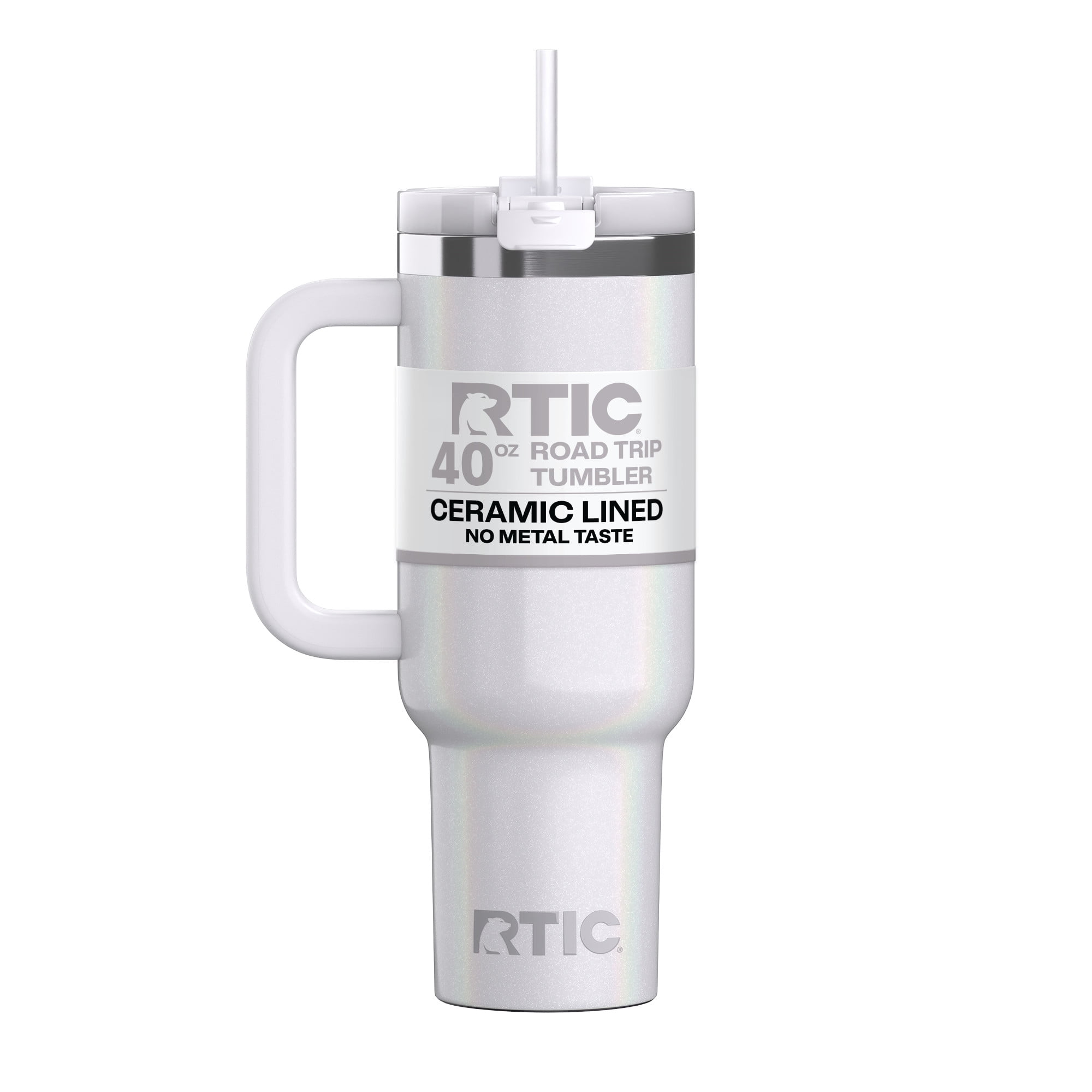 RTIC 40 oz Insulated Tumbler with Handle, Ceramic Lined, Leak