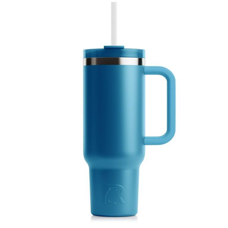 40 OZ Insulated tumbler with straw, Double Vacuum Stainless Steel