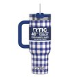 thumbnail image 1 of RTIC Road Trip 40 oz Leak-Resistant Straw Lid Ceramic Lined Tumbler, Cobalt Gingham, 1 of 6