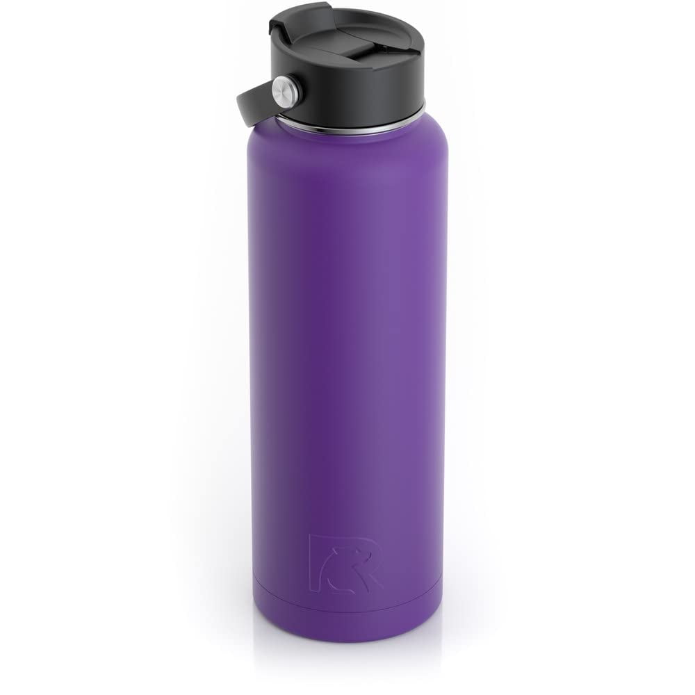 Waterdrop Classic Thermo Steel Bottle - Purple Matt - 14 oz - Stainless Steel Water Bottle - Insulated Bottle - Plastic Free Water Bottle