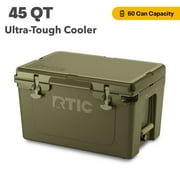 RTIC 45 QT Ultra-Tough Rotomolded Hard-Sided Ice Chest Cooler, Fits 60 Cans, Olive