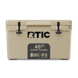 RTIC Ultra-Tough 45 Qt Hard-Sided Ice Chest Cooler, Fits 60 Cans, Tan