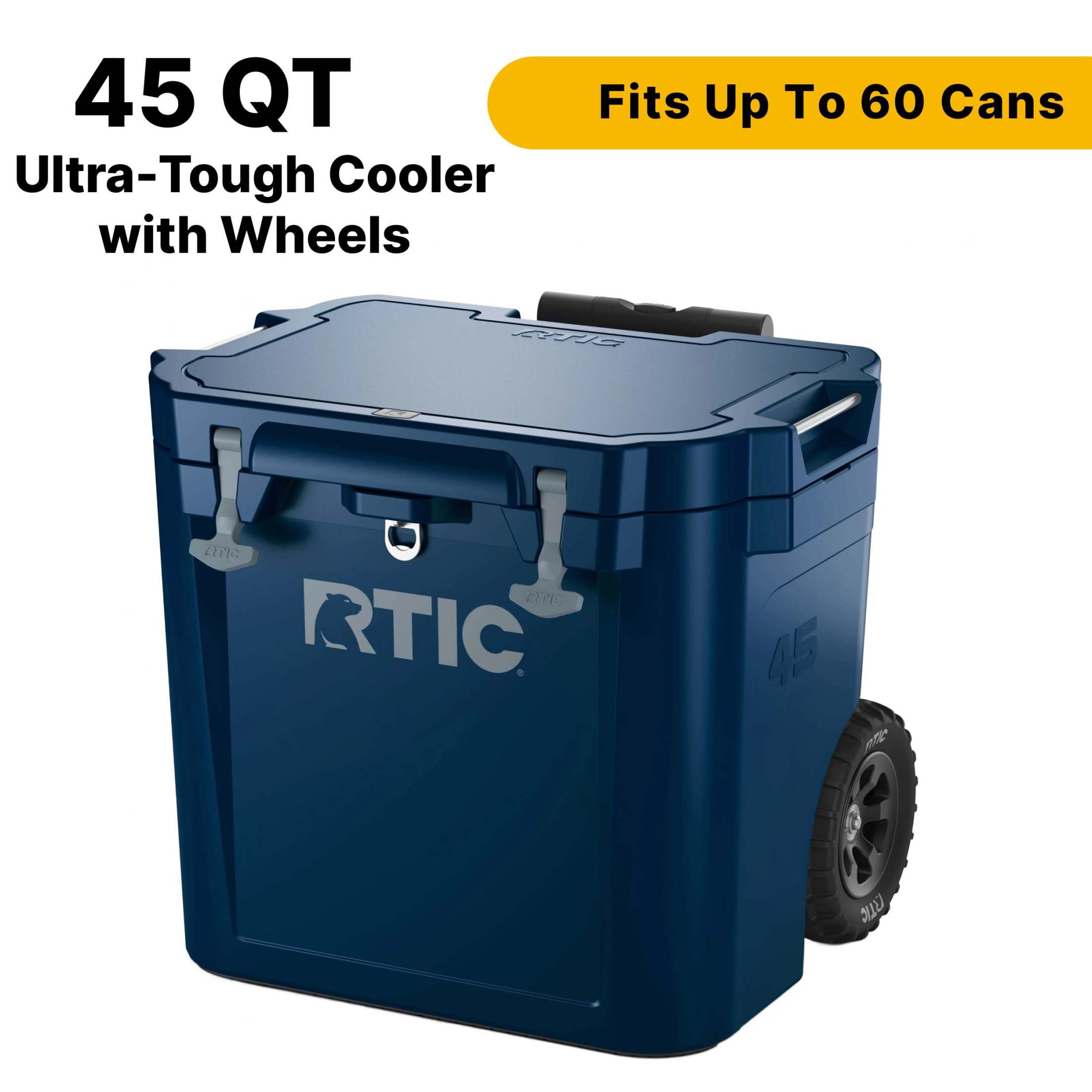 RTIC 45 QT Heavy-Duty Wheeled Cooler, Ultra-Tough Hard-Sided RTIC 45 QT Heavy-Duty Wheeled Cooler, Ultra-Tough Hard-Sided