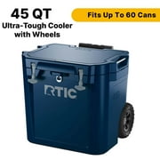 RTIC 45 QT Ultra-Tough Wheeled Hard-Sided Ice Chest Cooler, Fits 60 Cans, Navy
