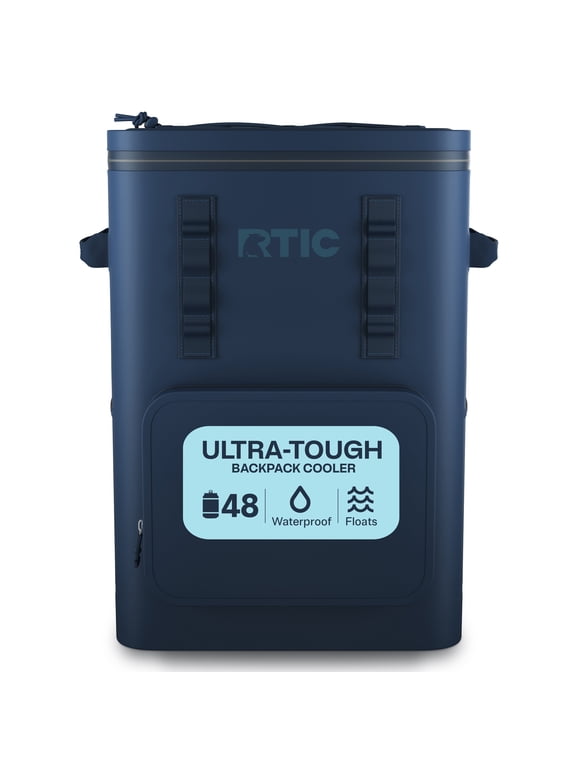 Ultra-Tough 48 Can Soft Sided Cooler Backpack with Waterproof Zipper, Navy