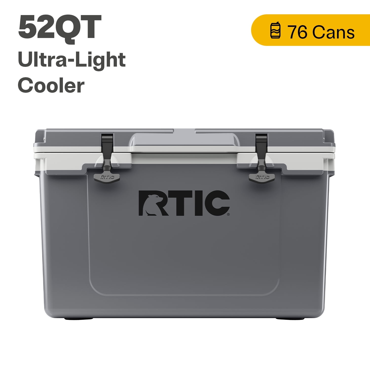 RTIC 52 QT Ultra-Light Hard-Sided Ice Chest Cooler, Dark Grey And Cool Grey, Fits 76 Cans - Walmart.com