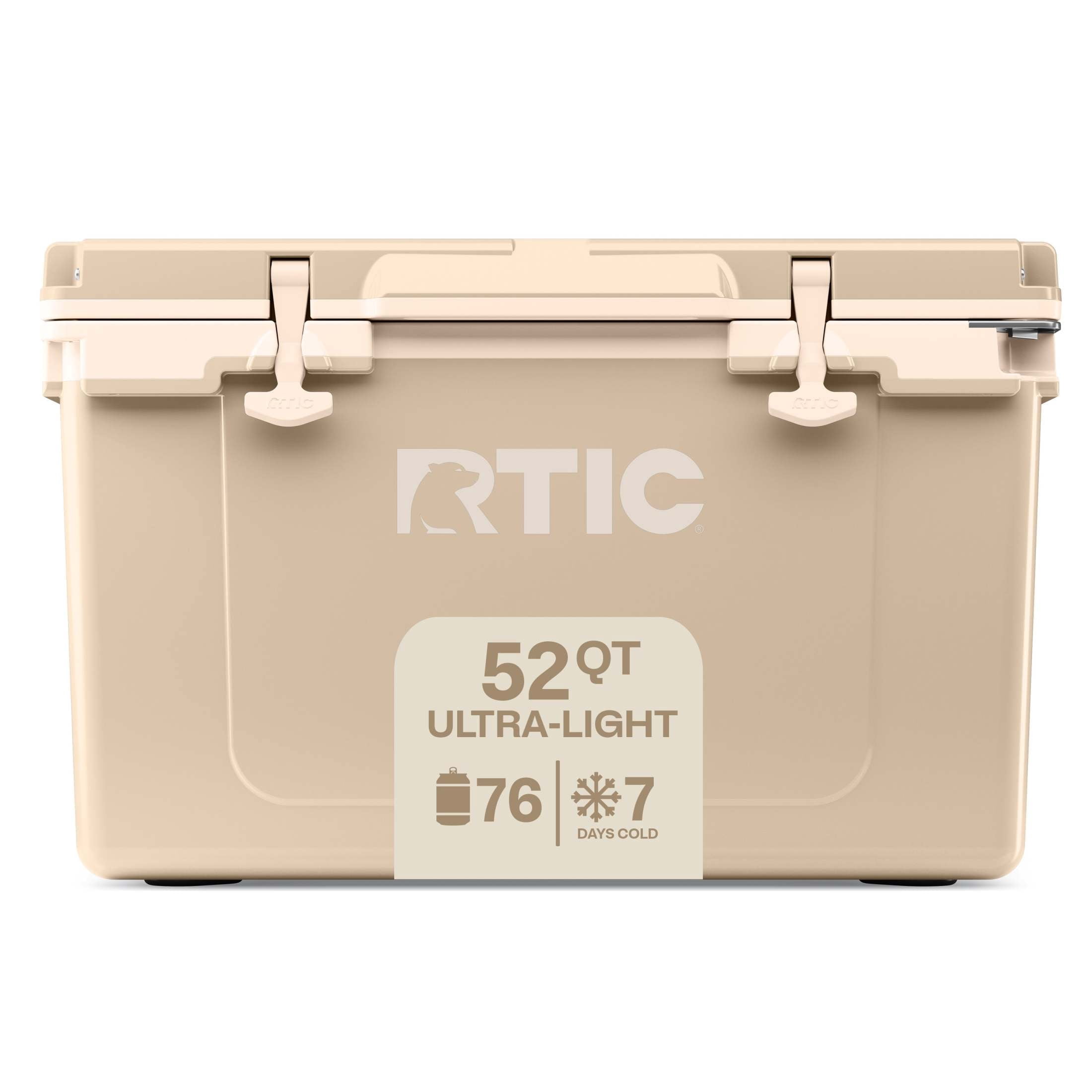 RTIC Ultra-Light 52 Qt Hard-Sided Ice Chest Cooler, Fits 76 Cans