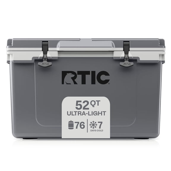 RTIC 52 Qt 76-Can Ultra-Light Ice Chest Cooler, Grey