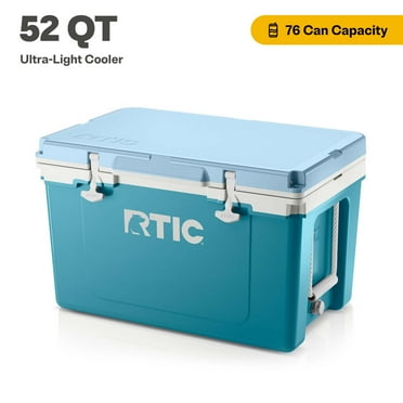 RTIC 52 QT Ultra-Light Hard-Sided Ice Chest Cooler, Fits 76 Cans, Deep Harbor/RTIC Ice