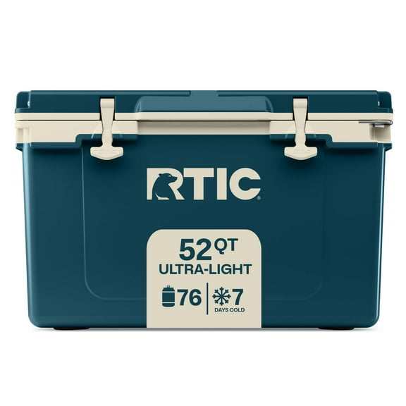 RTIC 52 QT Hard-Sided Ice Chest Cooler, Ultra-Light, Fits 76 Cans, Marine/Canvas