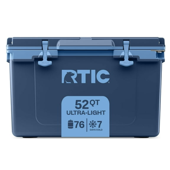 RTIC 52 QT Ultra-Light Hard-Sided Ice Chest Cooler, Fits 76 Cans, Navy & Denim