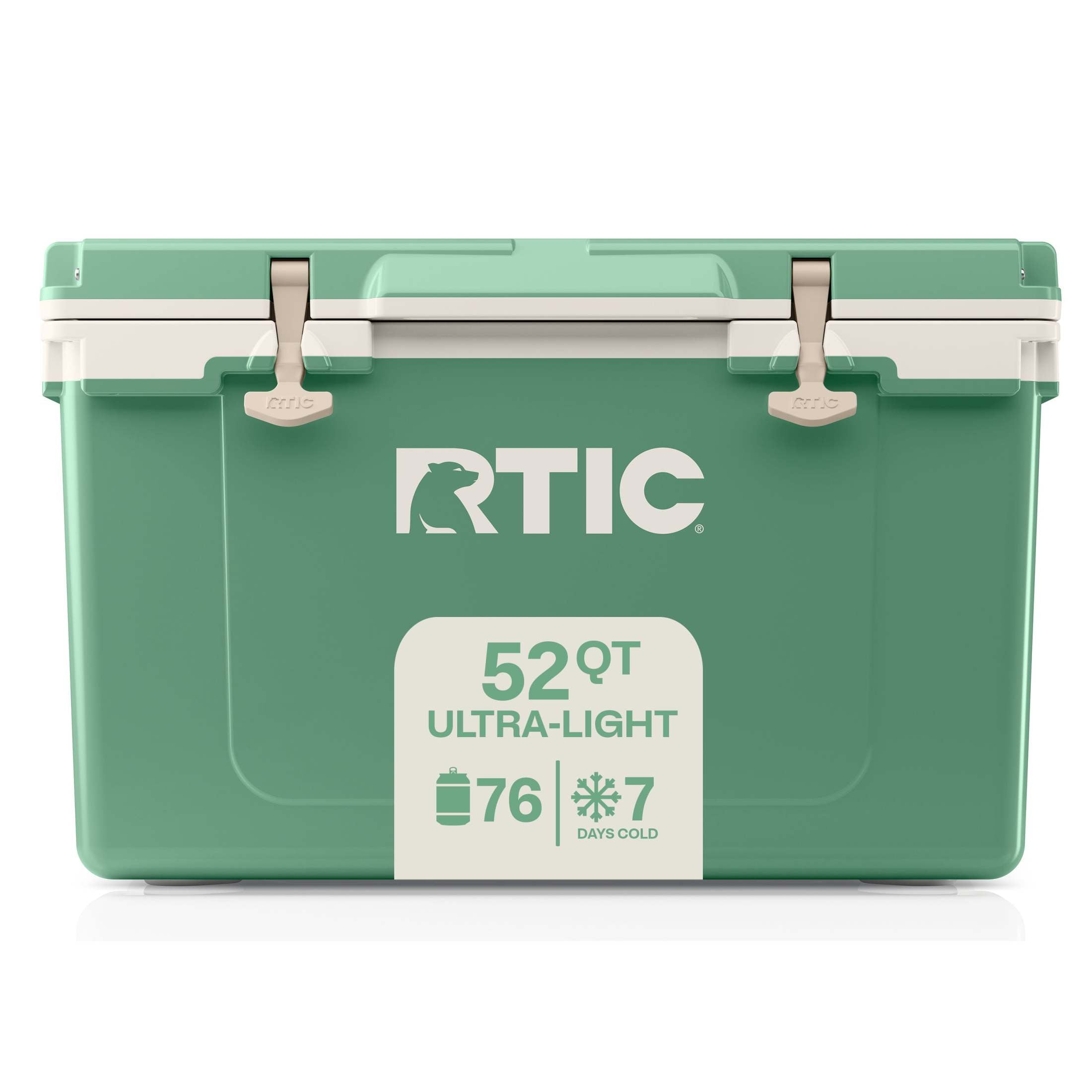 RTIC Large 52 QT Ultra-Light Hard-Sided Cooler, Sage/Beach, Fits