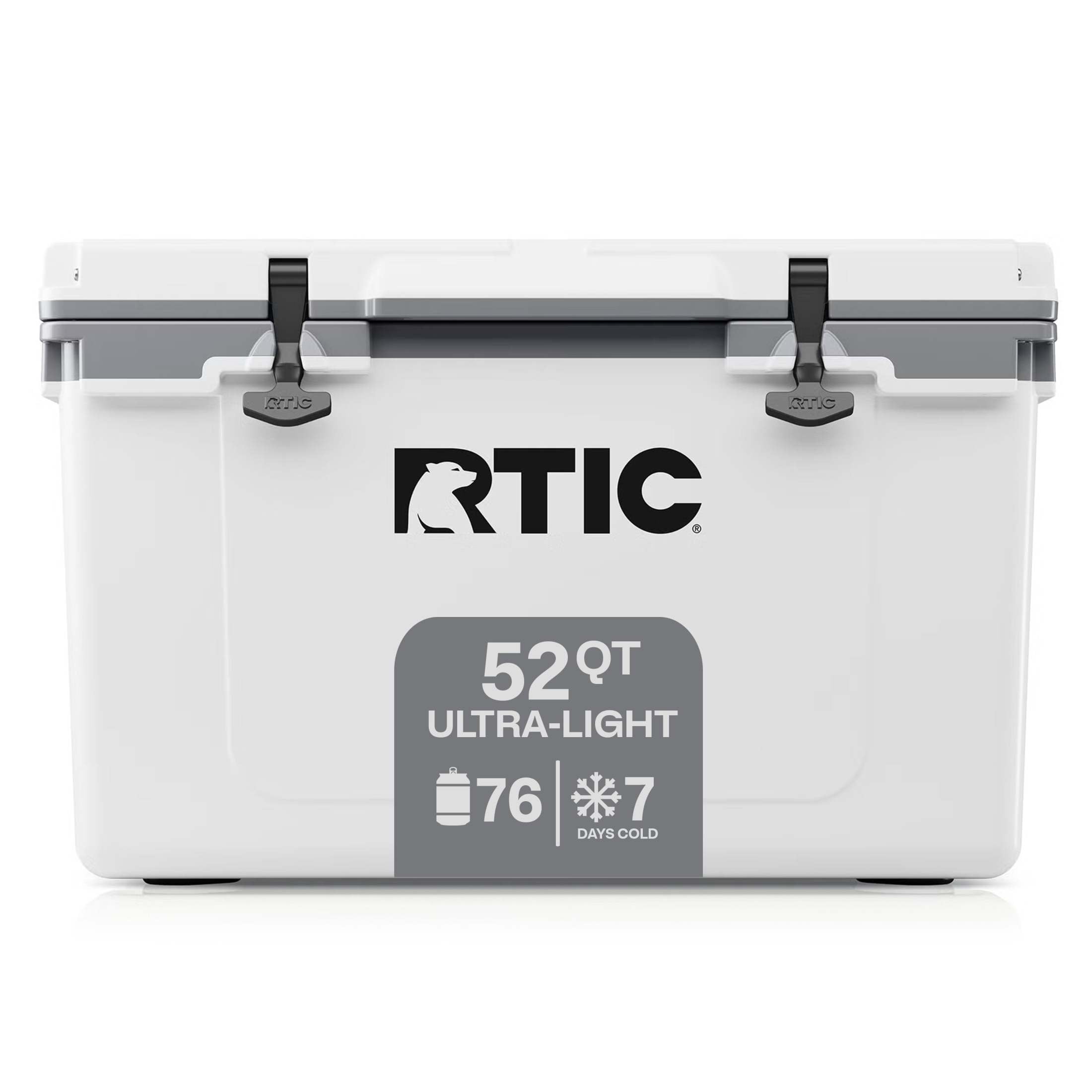 RTIC Large 52 QT Ultra-Light Hard-Sided Cooler, White/Grey, Holds