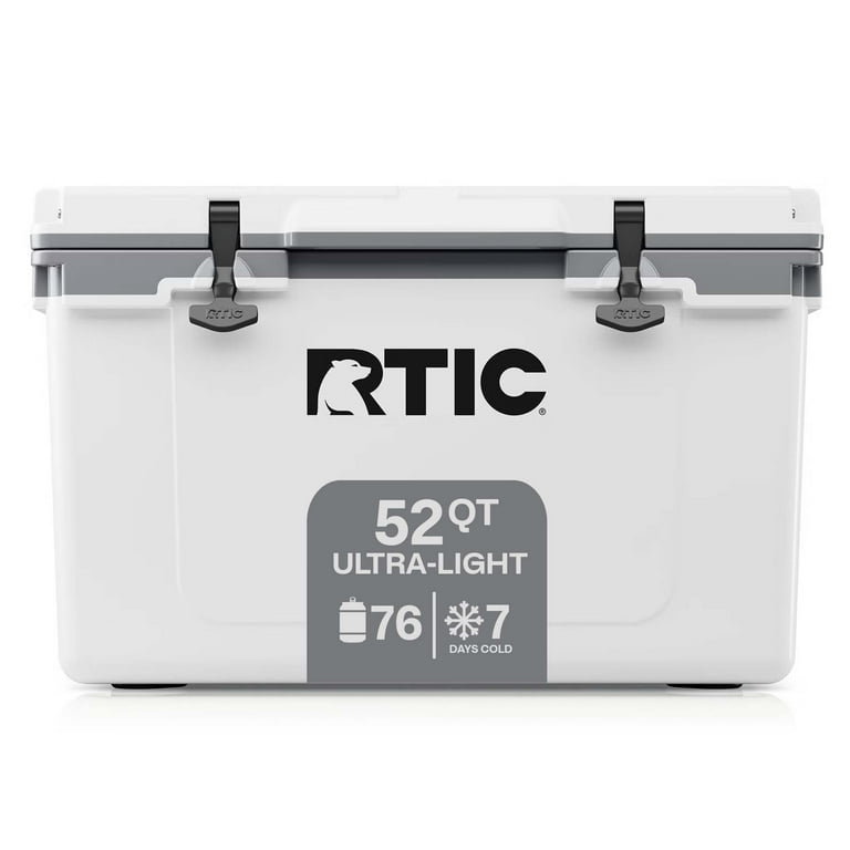 RTIC Large 52 QT Ultra-Light Hard-Sided Cooler, White/Grey, Holds