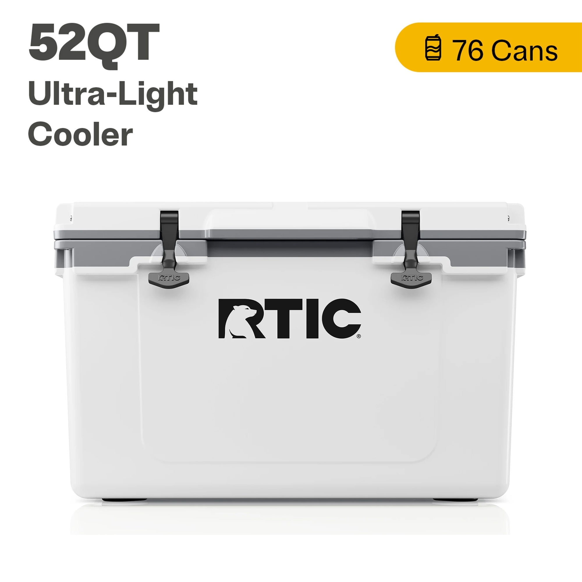 RTIC 52 QT Ultra-Light Hard-Sided Ice Chest Cooler, White & Grey, Fits 76 Cans - Walmart.com