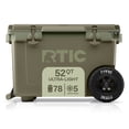 thumbnail image 1 of RTIC 52 Qt 76-Can Ultra-Light Rolling Cooler, Olive, 1 of 8