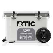 RTIC 52 Qt 76-Can Ultra-Light Rolling Cooler, White & Grey