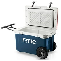 RTIC 52 QT Ultra-Light Wheeled Hard-Sided Ice Chest Cooler, Patriot, Fits 78 Cans