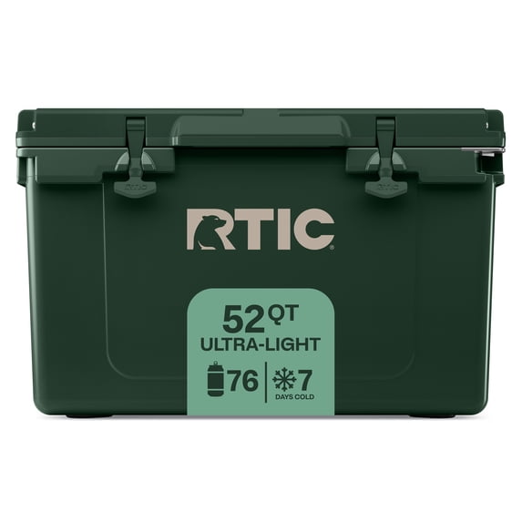 RTIC 52 Qt 76-Can Ultra-Light Ice Chest Cooler, Dark Pine