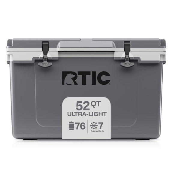 RTIC 52 Qt 76-Can Ultra-Light Ice Chest Cooler, Grey