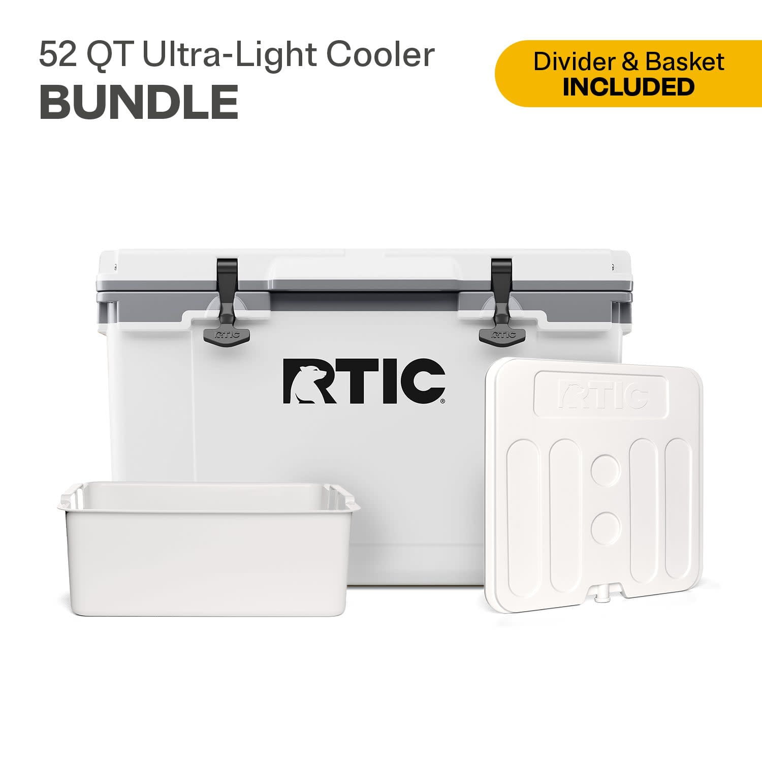 RTIC 52 Quart Ultra-Light Hard Cooler Bundle, with Freezable