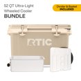 thumbnail image 1 of RTIC 52 Quart Wheeled Ultra-Light Hard Cooler Bundle, with Freezable Divider & Dry Basket, Beach, 1 of 8