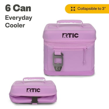 RTIC 6 Can Everyday Cooler, Insulated Soft Cooler with Collapsible Design, Lavender