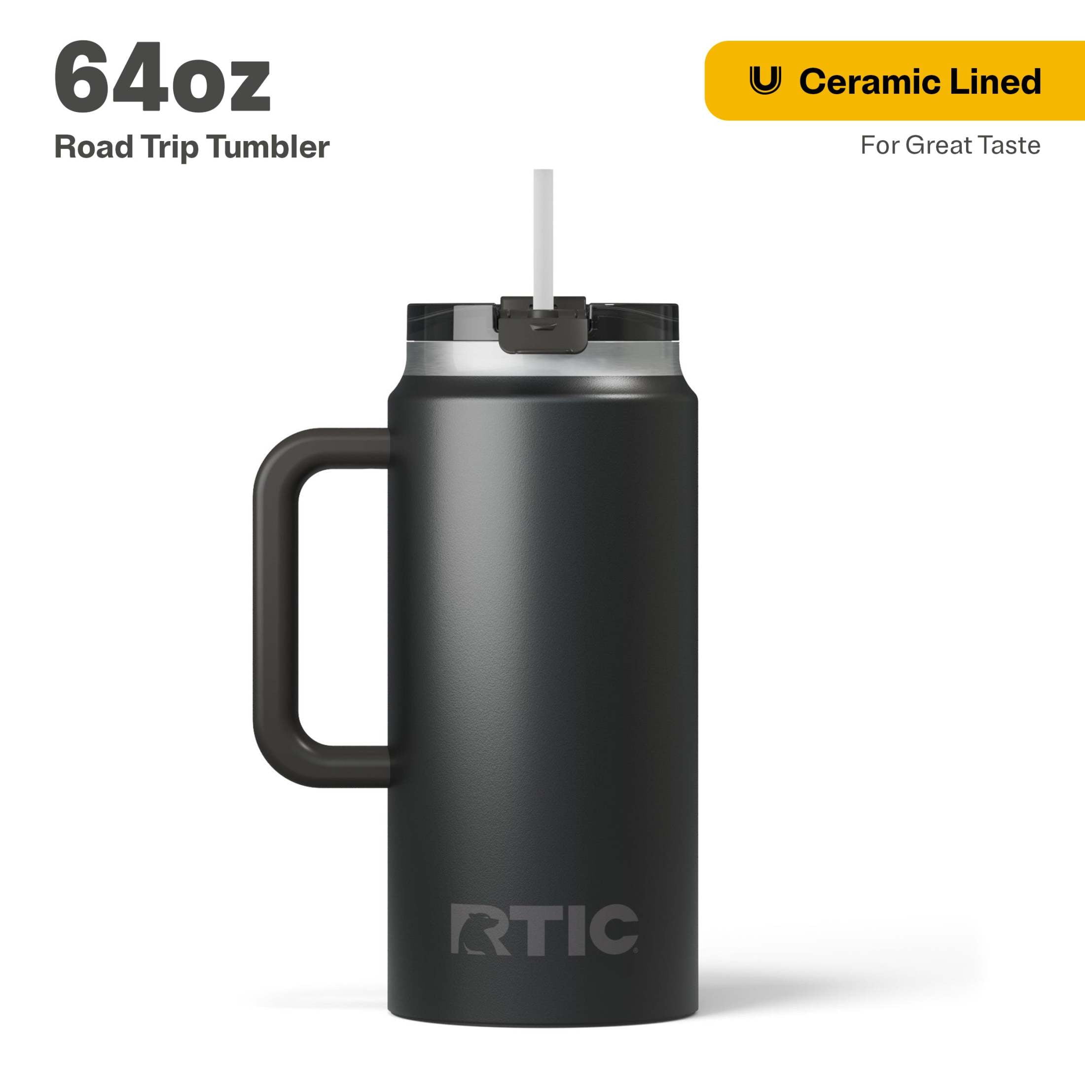 RTIC 64 oz Ceramic Lined Insulated Road Trip Tumbler, Leak