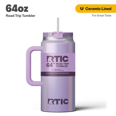 RTIC 30 oz Ceramic Lined Road Trip Tumbler, Leak-Resistant Straw Lid