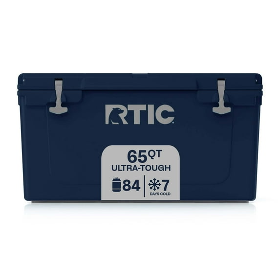 RTIC 65 QT Ultra-Tough Rotomolded Hard-Sided Ice Chest Cooler, Fits 84 Cans, Navy