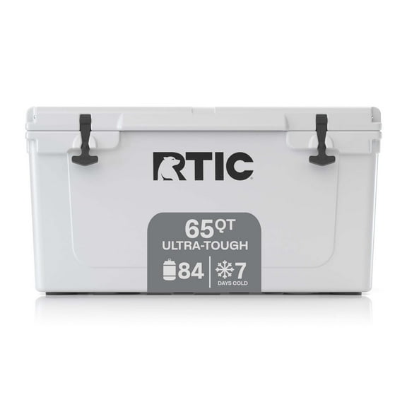 RTIC 65 QT Ultra-Tough Rotomolded Hard-Sided Ice Chest Cooler, Fits 84 Cans, White