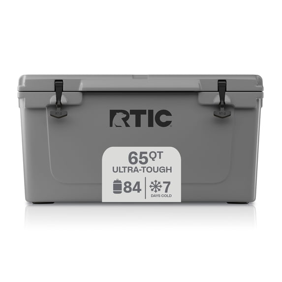 RTIC 65 Qt 84-Can Ultra-Tough Ice Chest Cooler, Dark Grey