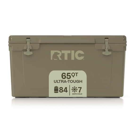 RTIC 65 Qt 84-Can Ultra-Tough Ice Chest Cooler, Olive