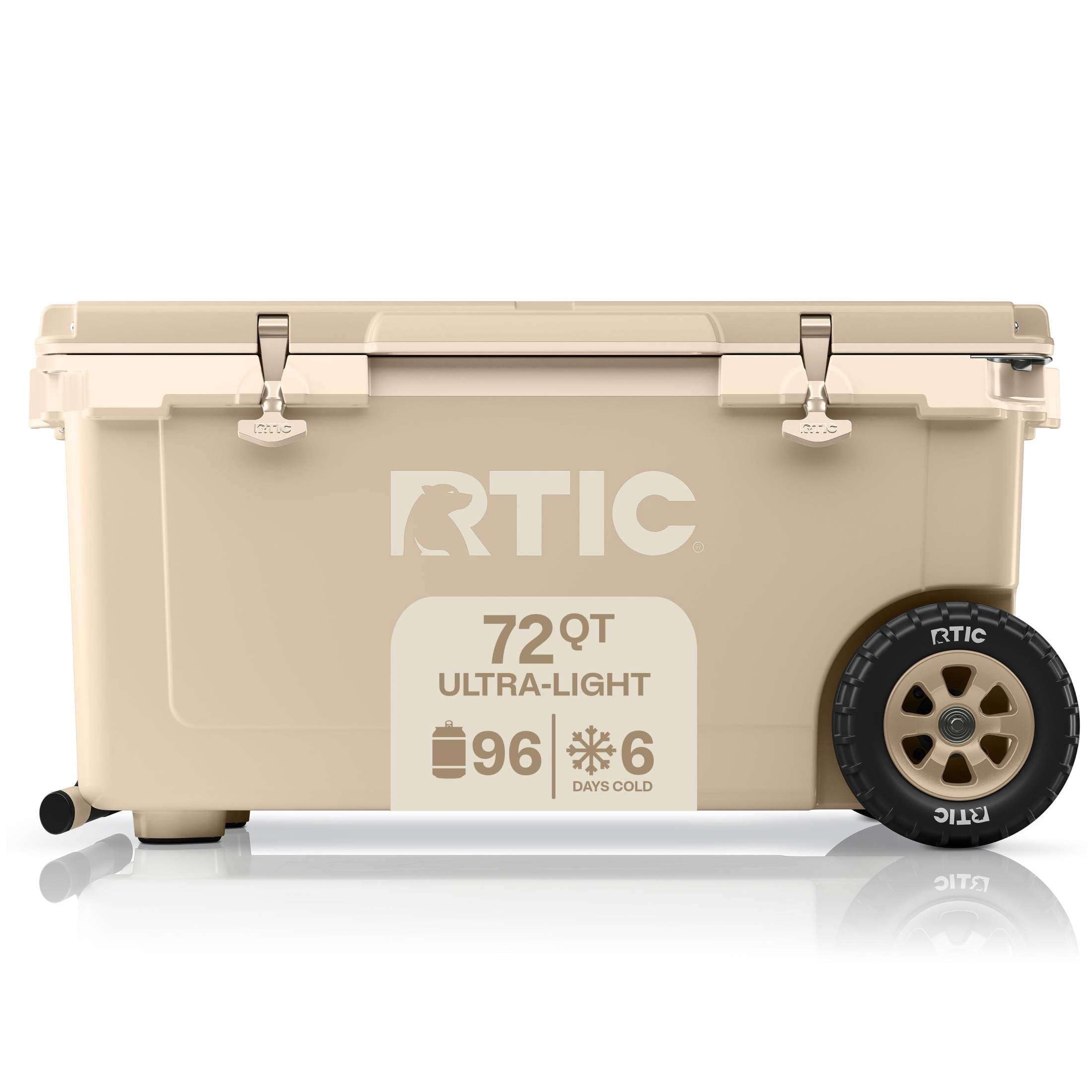 RTIC 72 QT Wheeled Hard-Sided Ice Chest Cooler, Ultra-Light, Fits