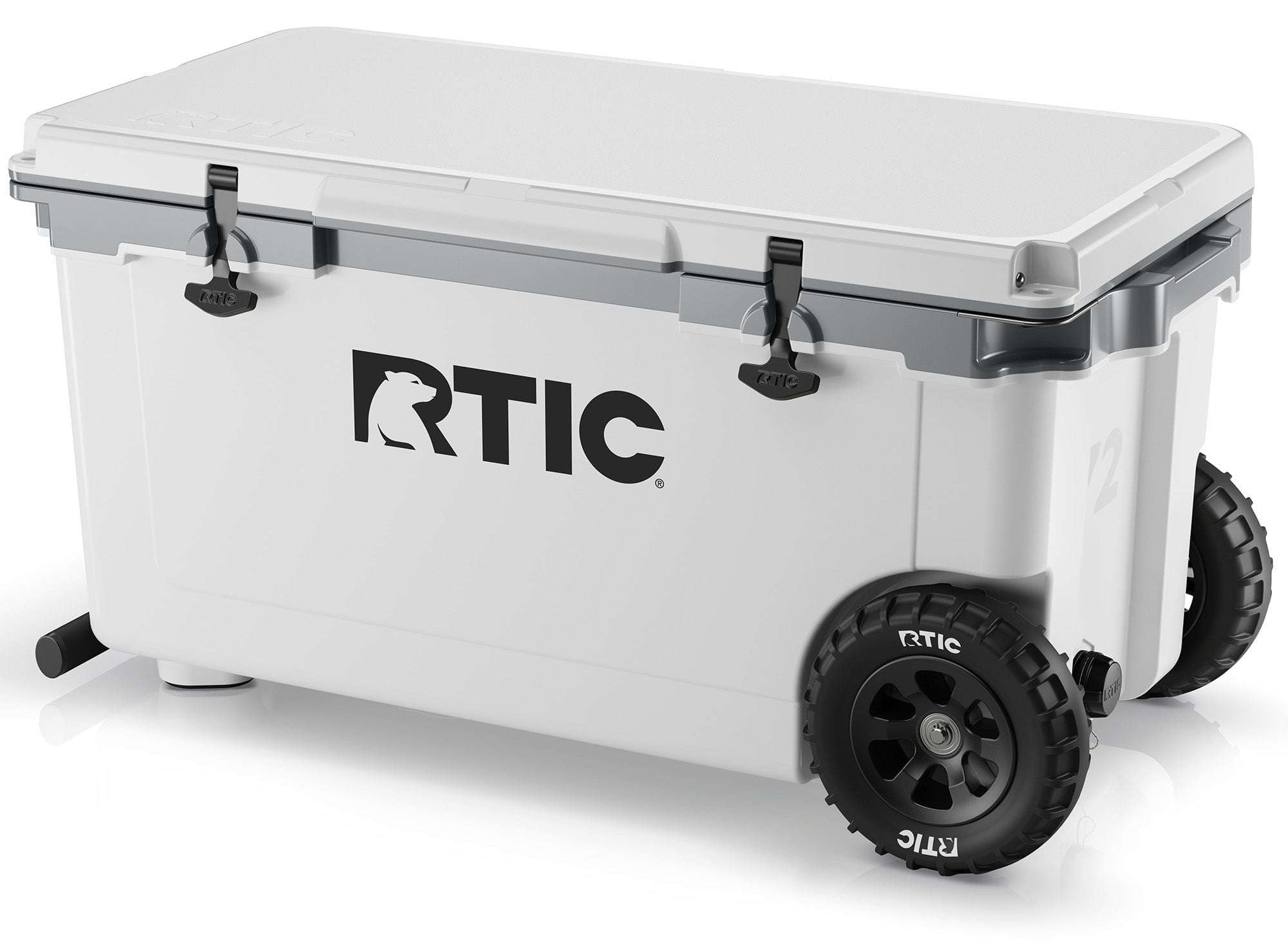 RTIC 72 QT UltraLight Wheeled HardSided Ice Chest Cooler, White and