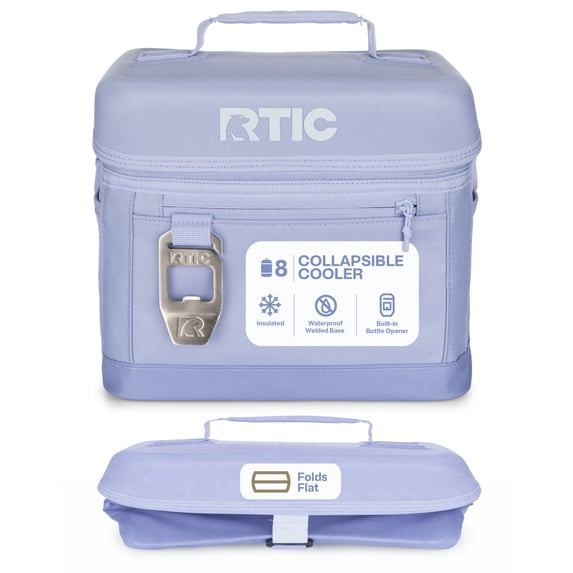RTIC 8-Can, 5 Qt, Collapsible Soft Cooler with Bottle Opener, Periwinkle