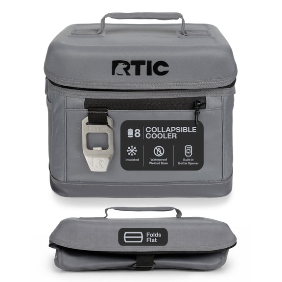 RTIC 8-Can, 5 Qt, Collapsible Soft Cooler with Bottle Opener, Smoke